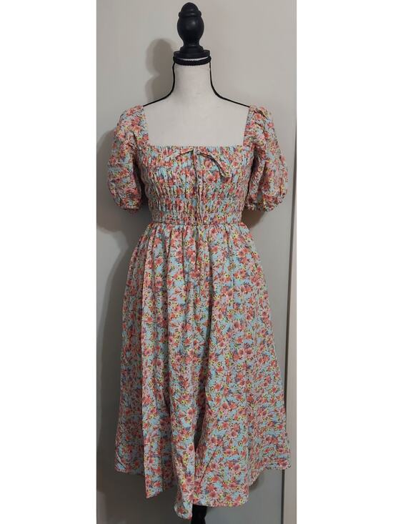 FOREVER 21 Dresses & Skirts - Milkmaid Cottagecore Peasant Dress Puff Sleeve Med Prairie Romantic Forever 21